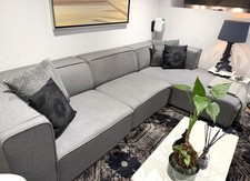 BoConcept Sofa with Chaise Longue In Grey Fabric - AMAZING PRICE