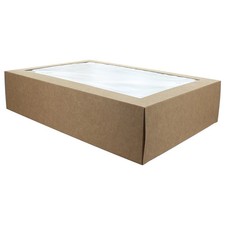 Small Cardboard Sandwich Platter Boxes Tray and Window Tuck Top Box Pack of 10