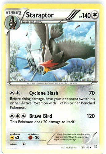 Staraptor - 127/162 - Rare (Lp) BREAKThrough - Colorless Pokémon