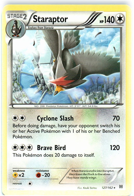 Staraptor - 127/162 - Rare (Lp) BREAKThrough - Colorless Pokémon
