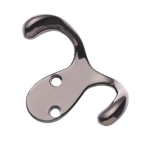Door Towel Metal Clothes Double Hooks Hanger Wall Hook Polished - Picture 4 of 11