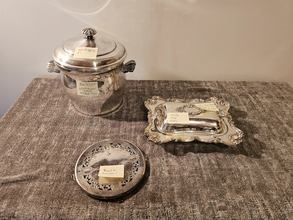 VINTAGE- ANTIQUE Silverplate Dishes LOT OF 3- W&S- REED/BARTON- WM Rogers-MacDoT - Image 2 of 4