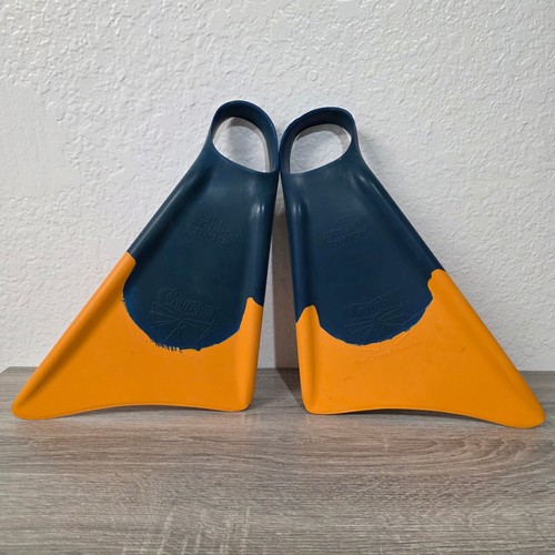 Churchill Makapuu Floating Swim Fins Blue Yellow Medium Large ML Bodyboard Pair