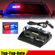 16-led Emergency Car Windshield Flash Warning Lights Light Red Blue 12v