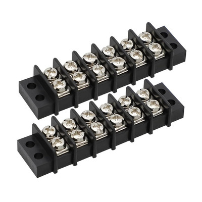 6 Circuit Double Screw Terminal Junction Block 300V/20A, Row Barrier Strip