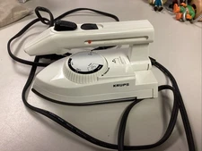 Used Krups Jet Travel Size Steam Iron White Collapsable Dual Voltage 120V/240V