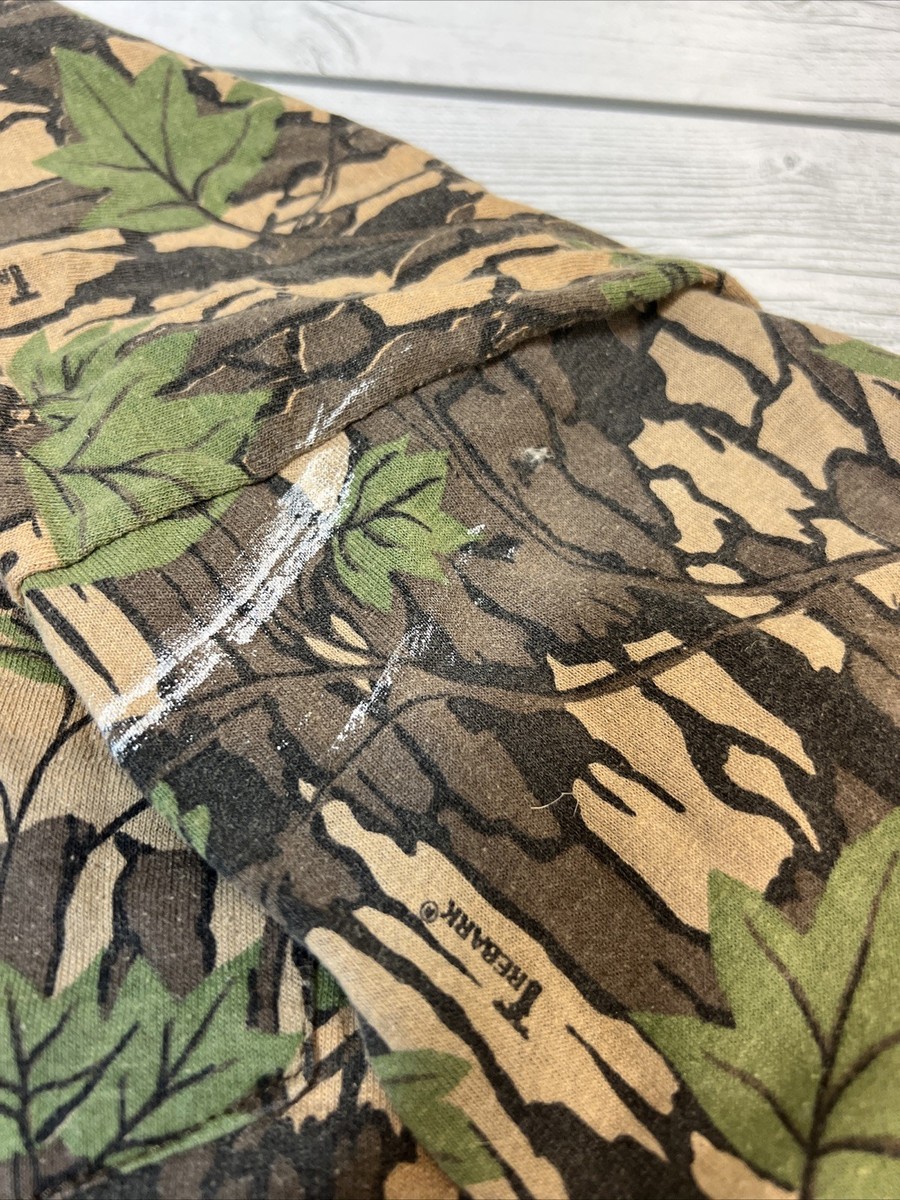 【80's〜 TREBARK CAMO】\"Utility Shirt\" Vintage 1980s Deerskin Treebark Camo Button up Shirt / 80s