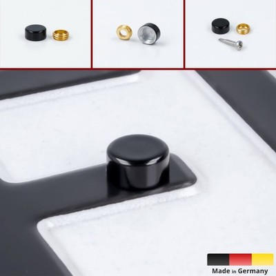Kennzeichen-Schrauben-Abdeckung Ø10 mm Edelstahl Zierkappe Kappe | Schwarz