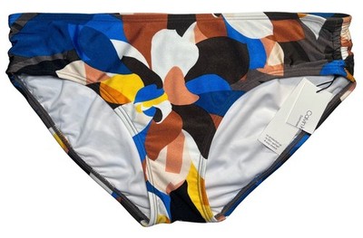 Calvin Klein Cyan Monet Abstract Print Side-Shirred Hipster Bikini Bottom