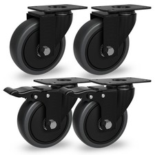 Grey Castor Wheels 100mm Industrial Swivel Heavy Duty 700KG Furniture/Trolley UK