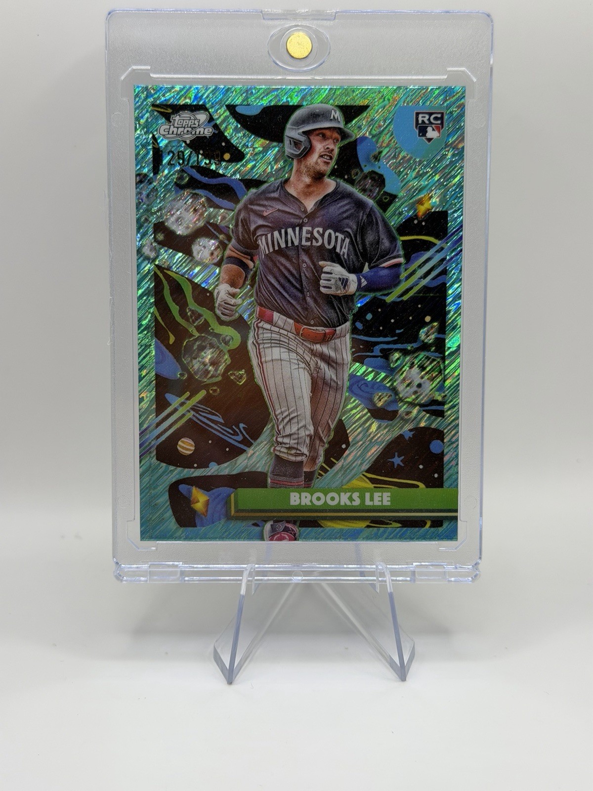 2025 Topps Cosmic Chrome - Brooks Lee #129 Aqua Equinox Refractor /199 (RC)