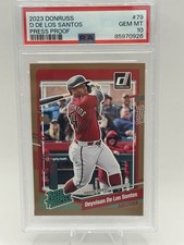 2023 Panini Donruss Deyvison De Los Santos /5 SSP 1st On Print 1/5 PSA 10 Pop 1