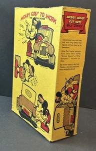 1935 Mickey Mouse Walt Disney Post Toasties Cereal Box Cutouts Uncut TAXI DRIVER