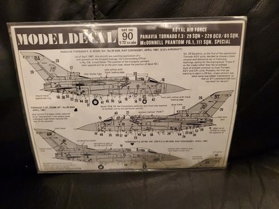 ModelDecal 90 RAF Tornado F3/McDonnell Phantom FG1 Maßstab 1:72 Decalbogen