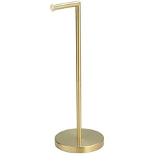 Brushed Gold Toilet Paper Holder Stand, SUS304 Stainless Steel Modern Free St...