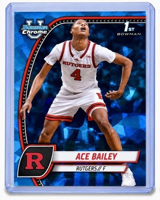 Ace Bailey 2024/25 Bowman Chrome U Sapphire Edition 1st First #1 Rutgers