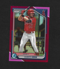 2024 Bowman Alberto Rios BCP-98 Fuchsia Refractor 128/199 Los Angeles Angels