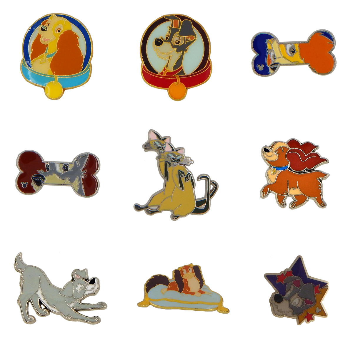 Disney Lady and the Tramp ピンバッジセット Lady And The Tramp Individual Pin Disney World Park Trading Pins