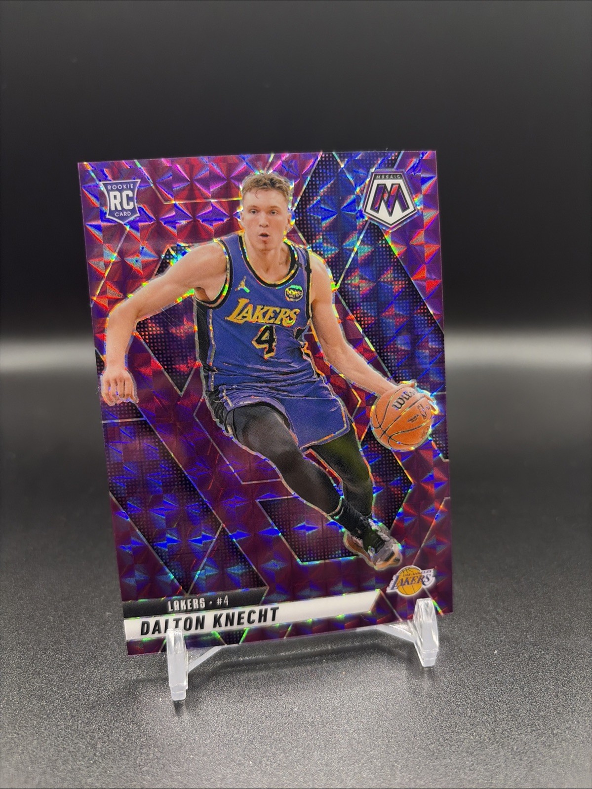 2024-25 Panini Mosaic - Rookies Dalton Knecht #238 Purple Mosaic Prizm /99 (RC)