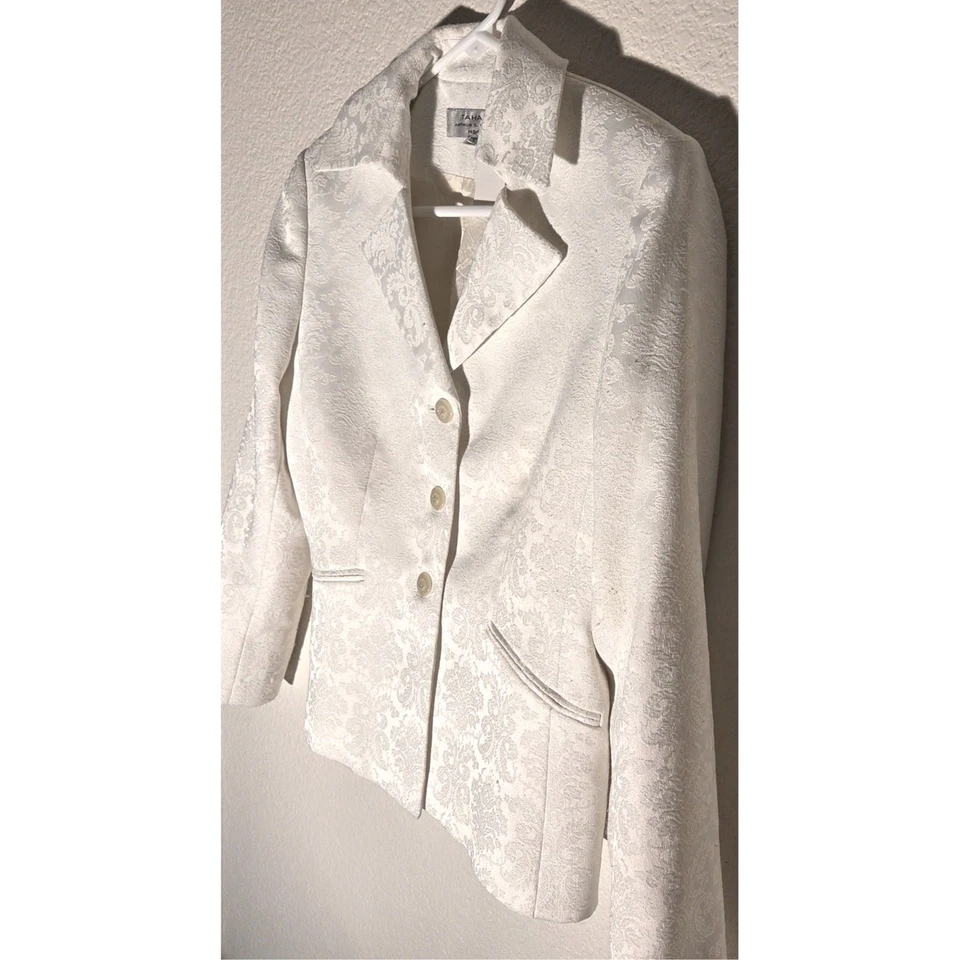 Tahari White Floral Blazer - Women's Petite Size 6 - Imagem 4 de 4