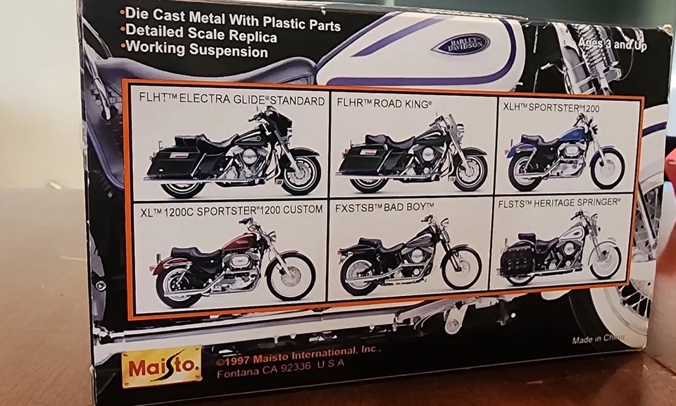 Harley Davidson Electra Glide Die Cast 1:18 Moto 1997 Nueva En Caja Maisto Foto 3 de 4