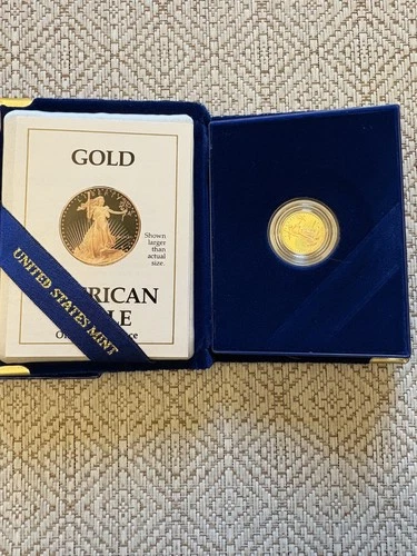 🌟 1990 $5 1/10 oz American Gold Eagle PROOF Coin w/ COA
