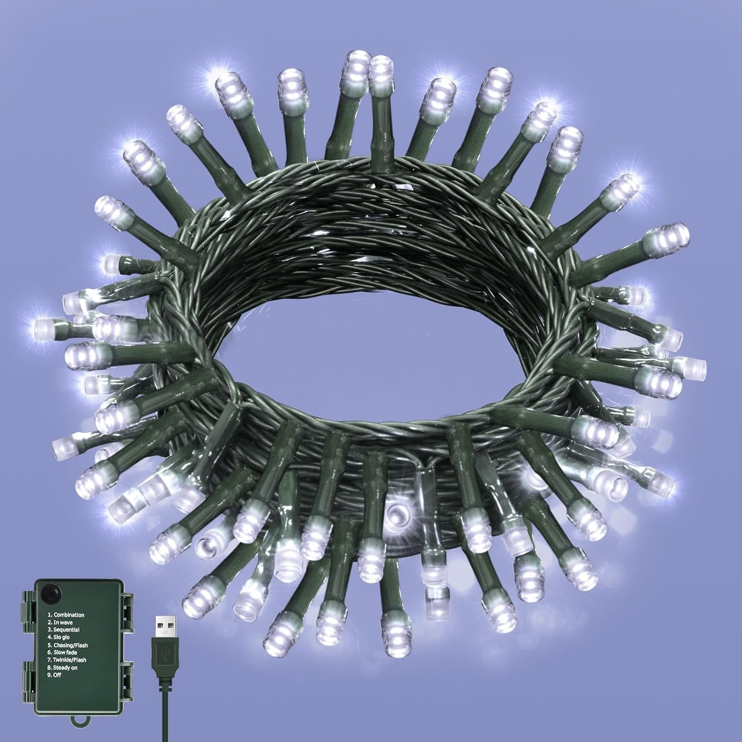 Fairy Lights 6M 60LED Fairy String Lights USB or Battery Operated with Timer, 8