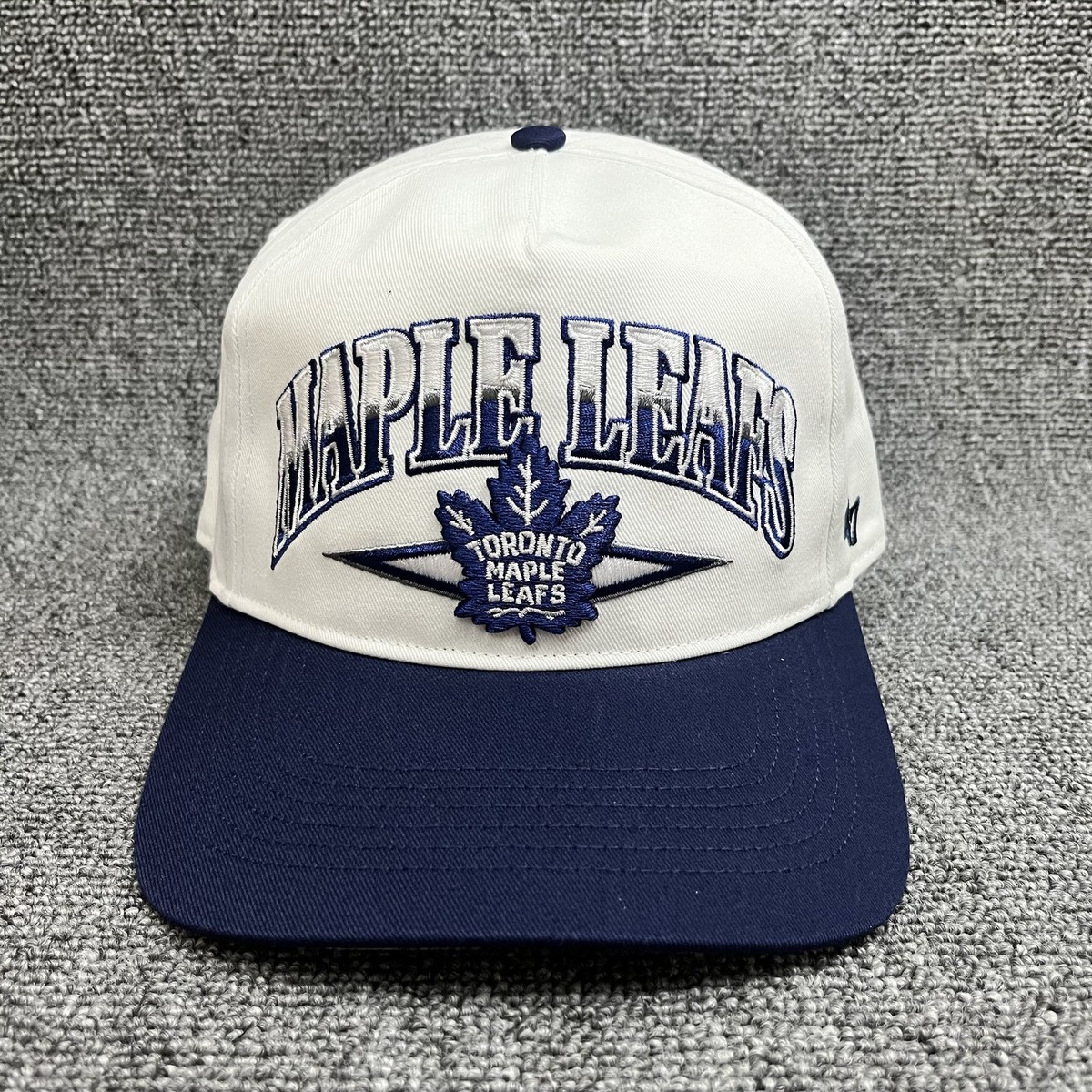 '47 Brand Toronto Maple Leafs NHL Snapback Hat White Navy Blue Adjustable