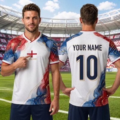 Personalized England Custom Name Number Football Shirt England Fan