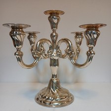 Klassischer 5-flammiger Kerzenleuchter STERLING SILBER 925 Vintage Ca. 1980er J.