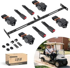 3 Point Golf Cart Seat Belts Bracket Kit for 4 Passenger EZGO TXT &Club Car DS P