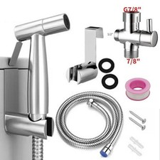 Toilet Shattaf Adapter Hose Bidet Spray Stainless Steel Handheld Shower Head US