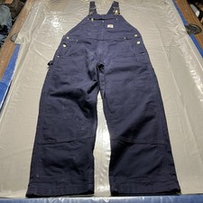 Carhartt Bib Overall Double Knee Duck Navy Blue Zip Mens Size 38 x 30 102776-412