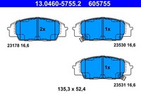 ATE Bremsbelagsatz Scheibenbremse 13.0460-5755.2 FüR Honda Civic S2000 EU AP FN