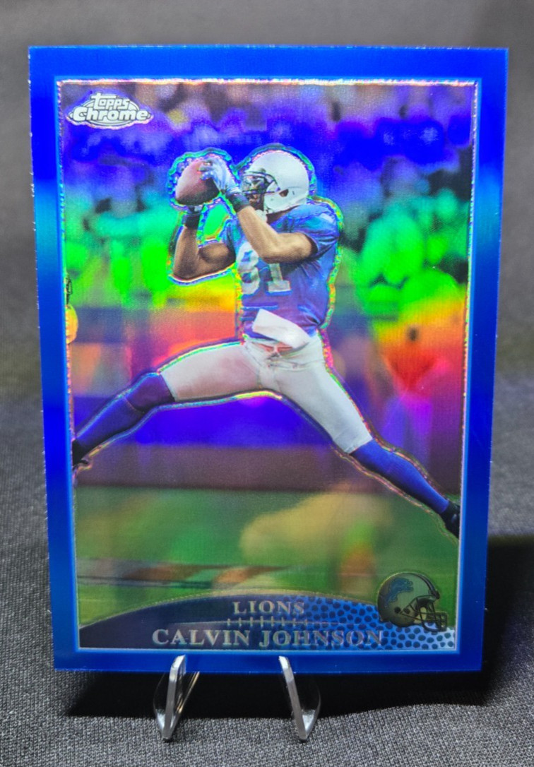 2009 Topps Chrome Blue Calvin Johnson Refractor TC10