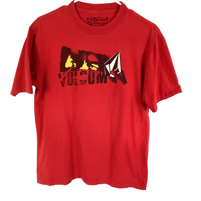 Mens Red Volcom Stone TShirt  Medium  90s Skate Surf Snowboard Y2K 2000s Graphic