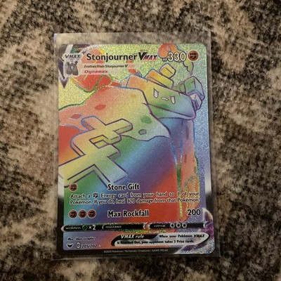 Pokemon TCG Stonjourner Vmax 205/202 Sword & Shield Holo Secret Rare NM