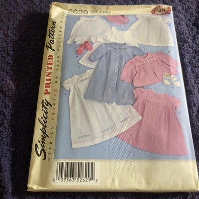 Uncut Simplicity Sewing Pattern 2629 Babies Layette Bonnet In Three Sizes S-M-L
