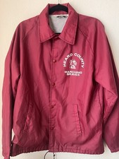 70s CHALK LINE Nylon Snap Coach Jacket HEARD COUNTY Marching Braves Size M Mens