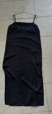 Women s Black Full Slip Dress Size S Regular Solid Adjustable Spaghetti Straps