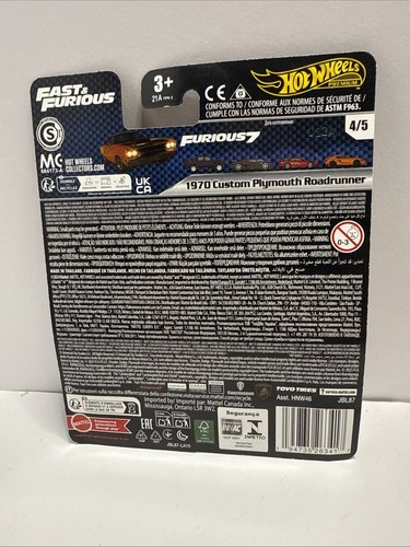 2025 Hot Wheels Fast & Furious Premium 1970 Custom Plymouth Roadrunner Diecast - Picture 2 of 2