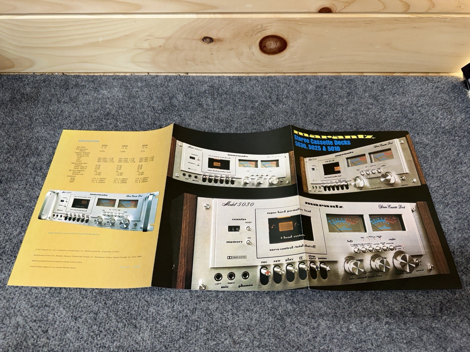 ⭐️Original Marantz Stereo Cassette Tape Dealer Sales Brochure 5030, 5025, 5010