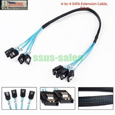 0.5M 4 Pack SATA Male to Female Extension Cable 6Gbps SATA3.0 PC Hard Drive SSD