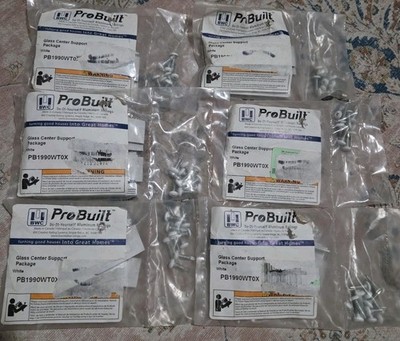 (Lot of 6) BWC ProBuilt Vista Glass Support Package - White - PB1990WT0X
