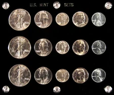 1943 P,D&S U.S. COINS GEM UNCIRCULATED SILVER MINT SET!  A TRULY GORGEOUS SET!