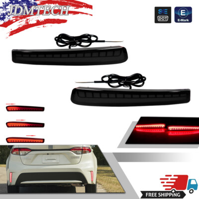 Reflector Light Brake Sequential Turn Signal Tail Lamps For 20-23 Toyota Corolla