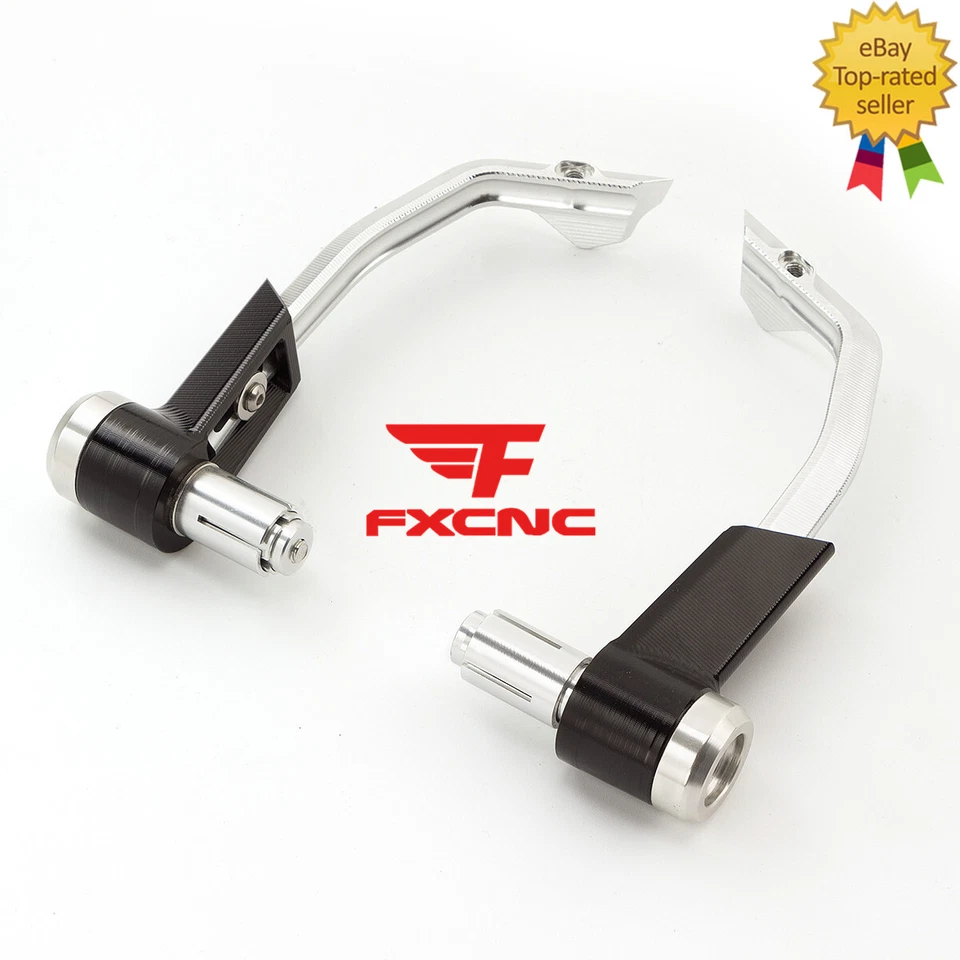 CNC Brake Clutch Handle Lever Protector Guards Bar Ends 7/8" Handlebar Silver - Изображение 4 из 4