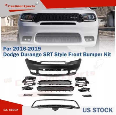 For Dodge Durango 2016-2019 SRT Style Front Bumper Cover Kit with LED Fog Lamps