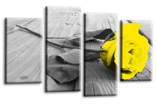 Floral Wall Art Purple Rose Living Room Framed Split Canvas Picture Flower Print - Image 2 of 4