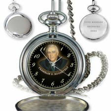 FRANKLIN DELANO ROOSEVELT FDR USA POCKET WATCH BIRTHDAY GIFT ENGRAVING